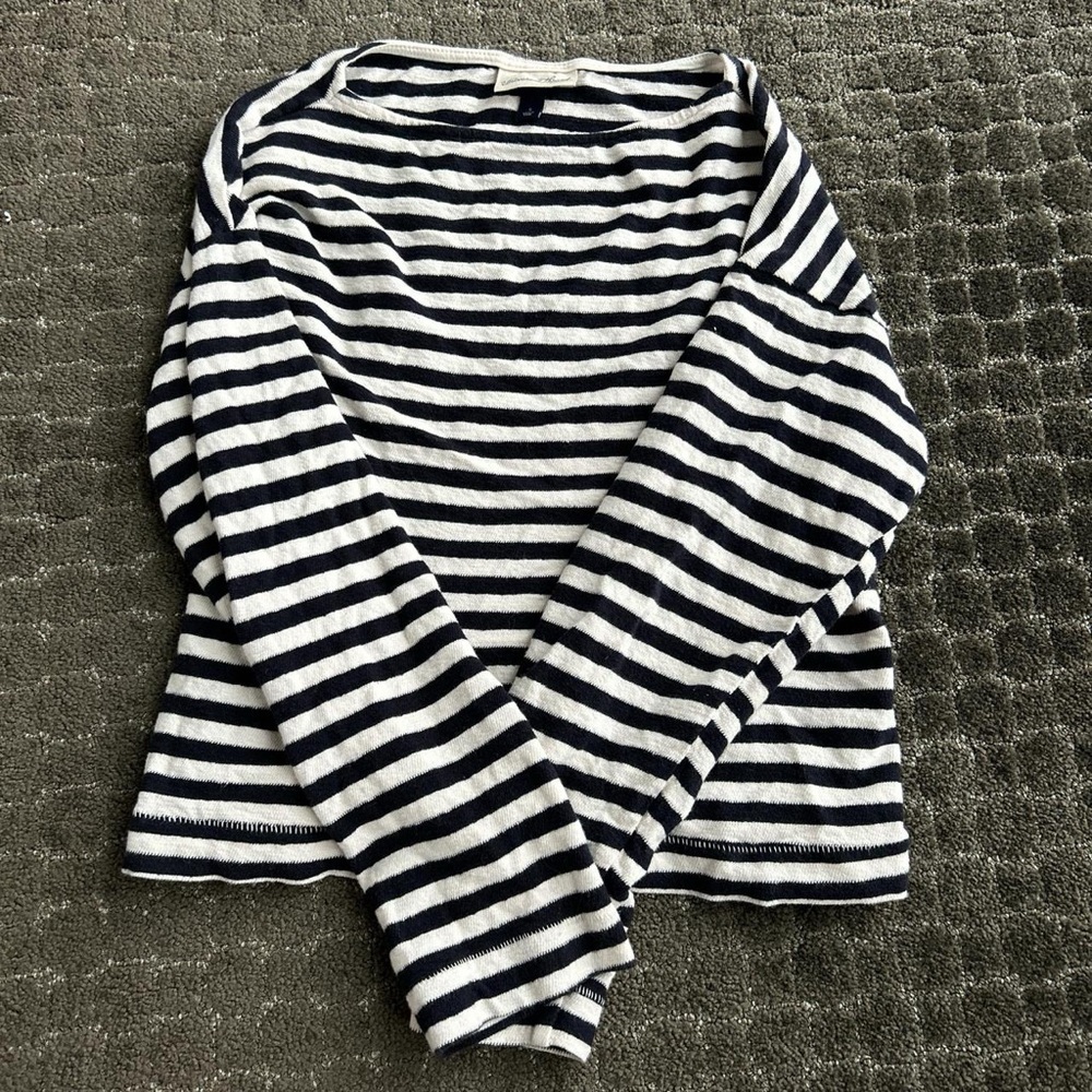 Universal Thread Navy and White Striped Top
